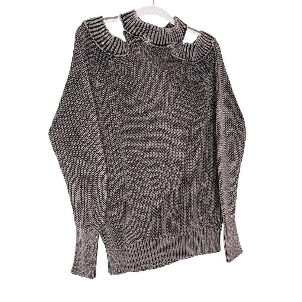 Free People Half‎ Moon Bay Pullover Knit Sweater Cold Off The Shoulder